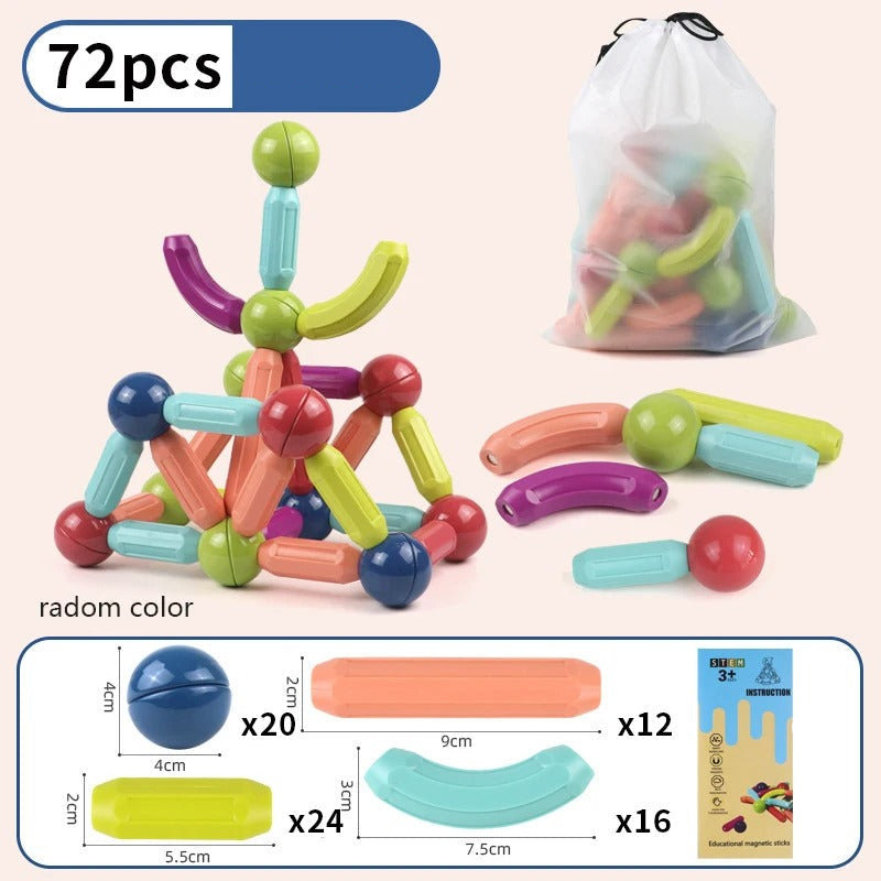 MysticBlocks™ | Magnetic Building Blocks Set | Colorful Construction Toys for Creative Play & STEM Learning