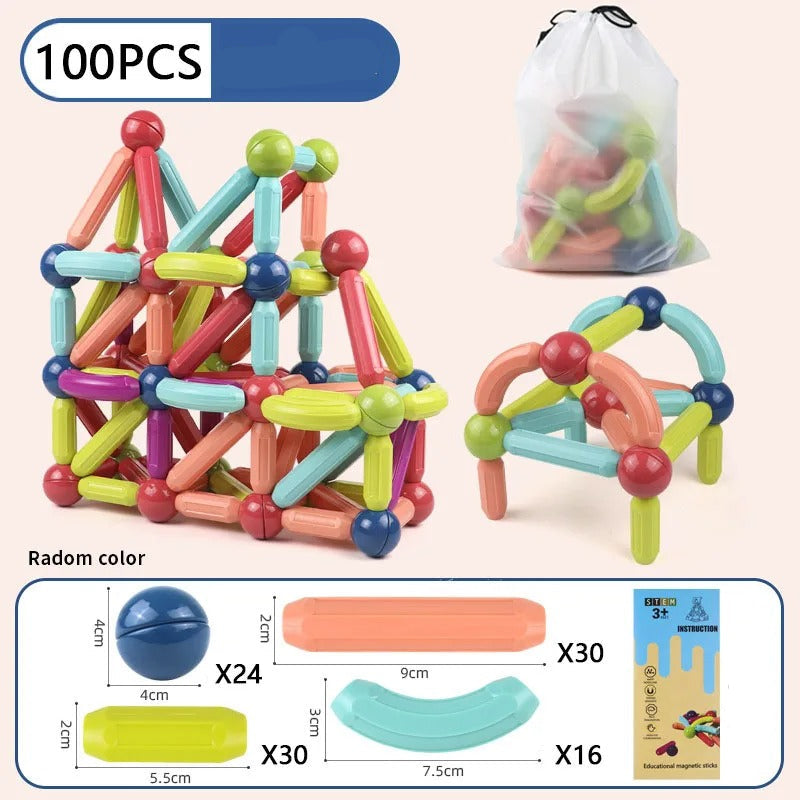 MysticBlocks™ | Magnetic Building Blocks Set | Colorful Construction Toys for Creative Play & STEM Learning
