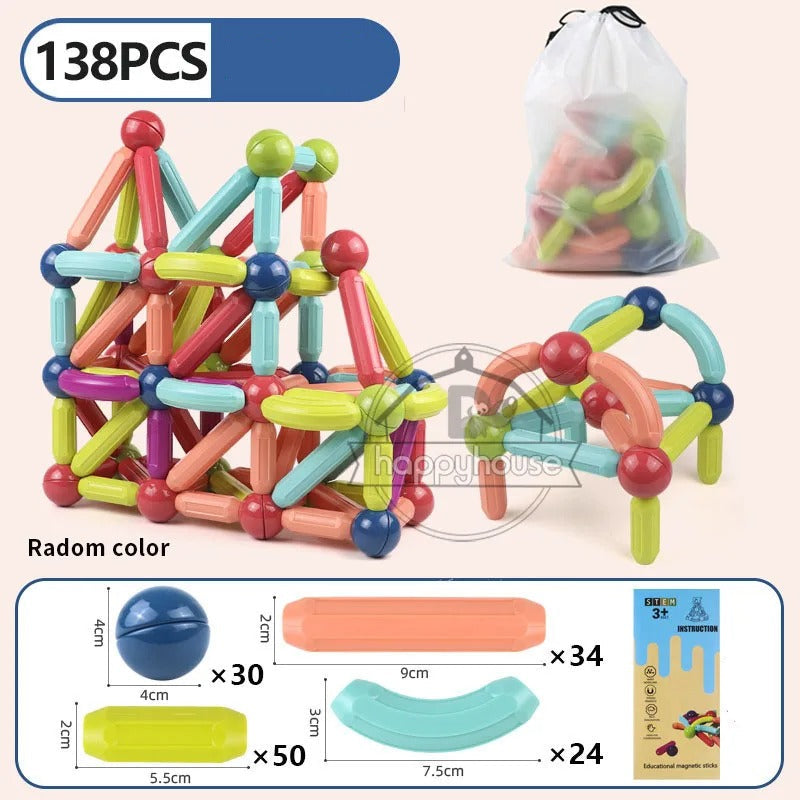 MysticBlocks™ | Magnetic Building Blocks Set | Colorful Construction Toys for Creative Play & STEM Learning