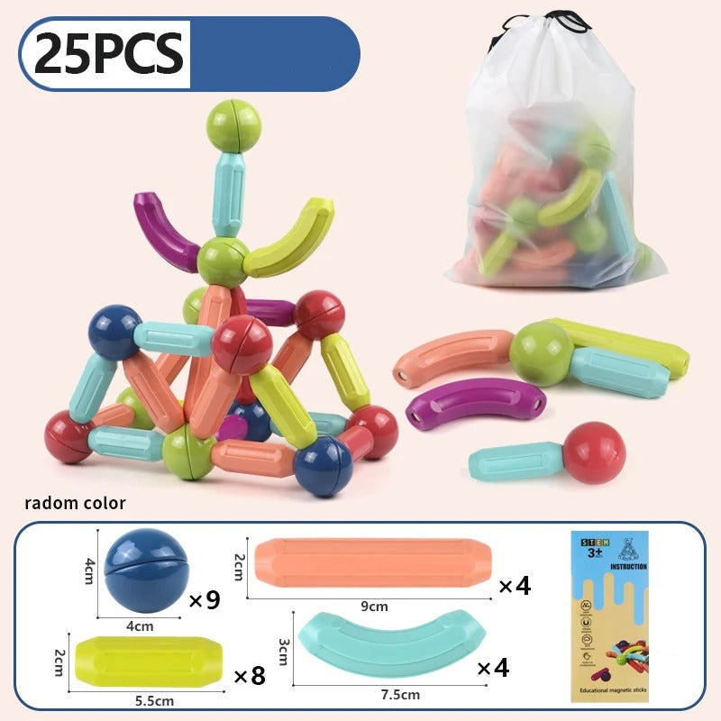 MysticBlocks™ | Magnetic Building Blocks Set | Colorful Construction Toys for Creative Play & STEM Learning
