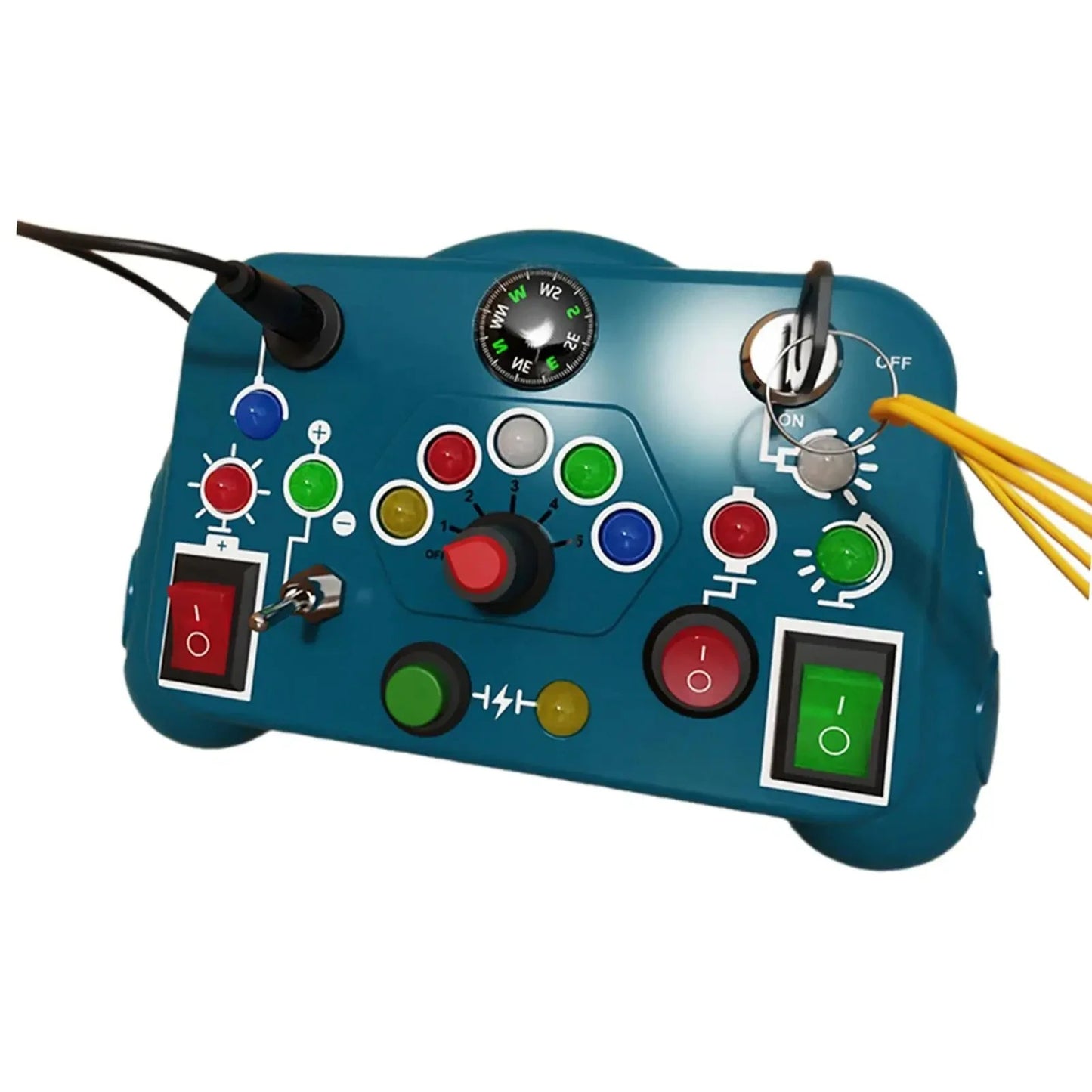 Children's Puzzle Busy Board with Buttons, Switches, LED Lights & Analog Circuit for Early Education Sensory Play Toys for Babies