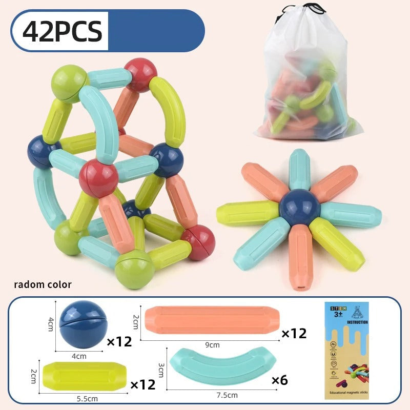 MysticBlocks™ | Magnetic Building Blocks Set | Colorful Construction Toys for Creative Play & STEM Learning