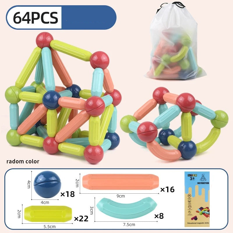 MysticBlocks™ | Magnetic Building Blocks Set | Colorful Construction Toys for Creative Play & STEM Learning