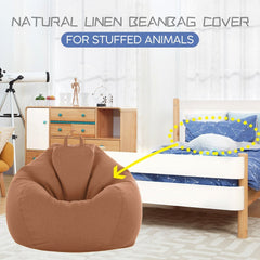 Natural Linen Beanbag Cover for Stuffed Animals