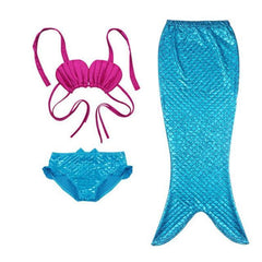 3pcs. Swimmable Mermaid Outfit For Little Girl