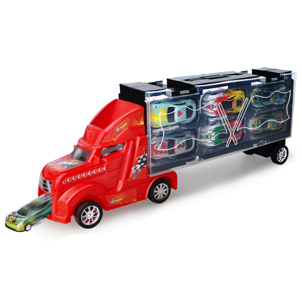 Big Transport Truck For Kids Vehicles Toys With Mini Diecast Cars Model Toy Trucks For Children