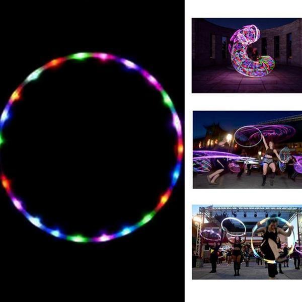 35''to 24" 24 to 10-LED Lights Glow in Dark Hula Hoop - Balma Home