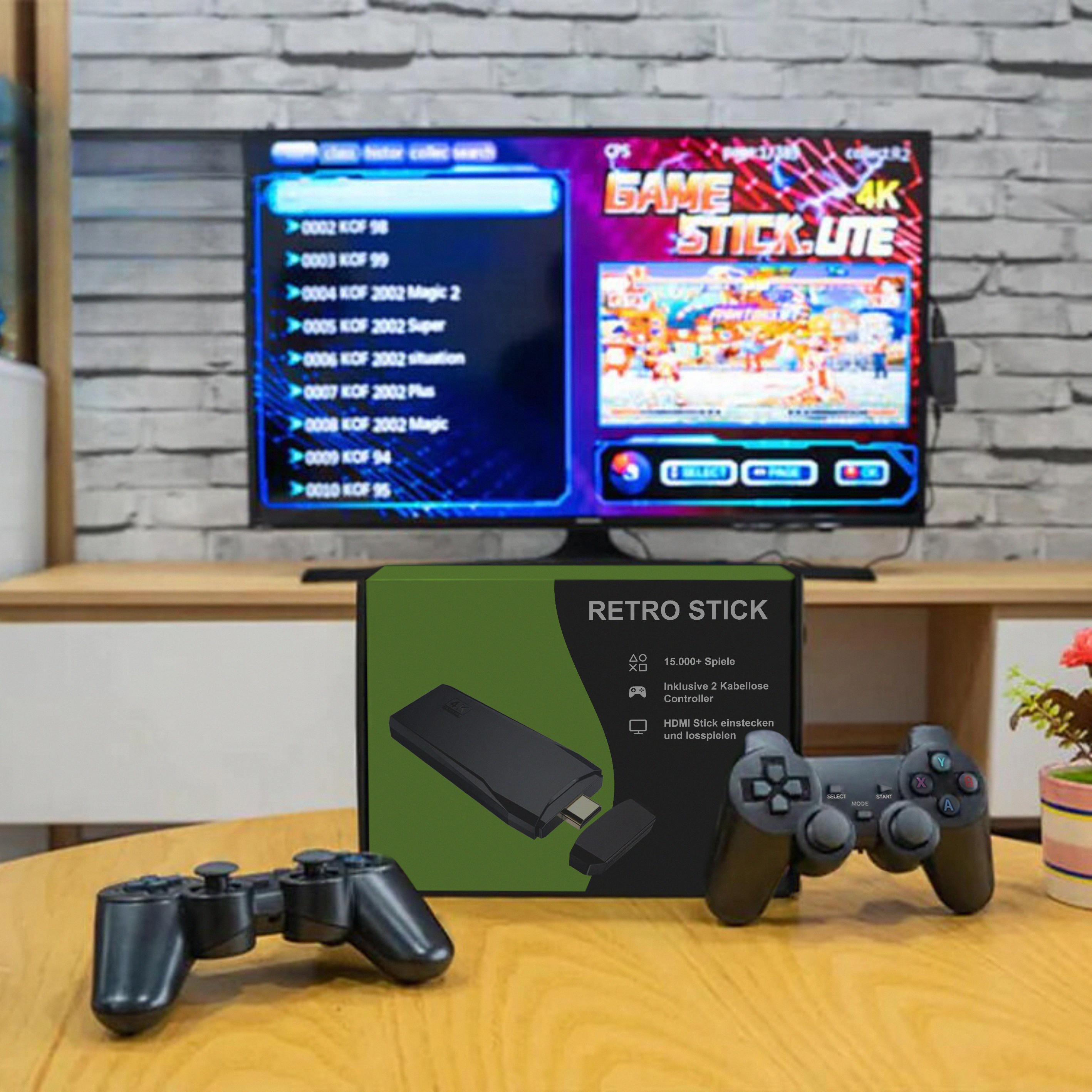 Retro Game Console Stick with 15,000 Classic Games - Plug and Play for TV & Gaming on the Go