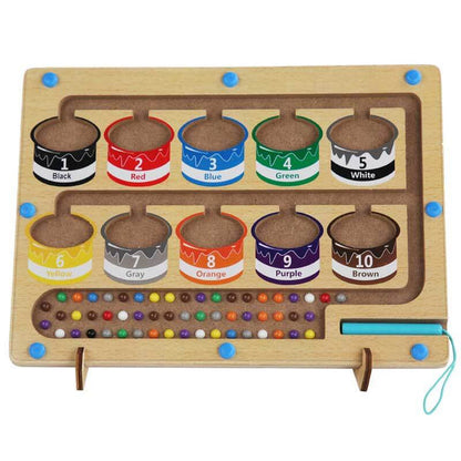 Magnetic Color and Number Maze - Educational Magnetic Toy for Toddlers with Color & Number Learning