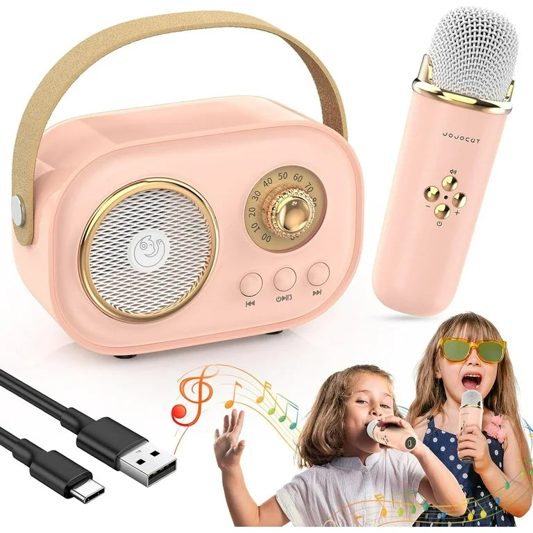 Portable Karaoke System for Kids | Dual Microphones, Bluetooth & Fun Voice Effects for Family Gatherings and Parties