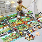 Children's Play Mat | Dual-Sided Farm & Traffic Theme, Soft Polyester for Imaginative Play and Learning