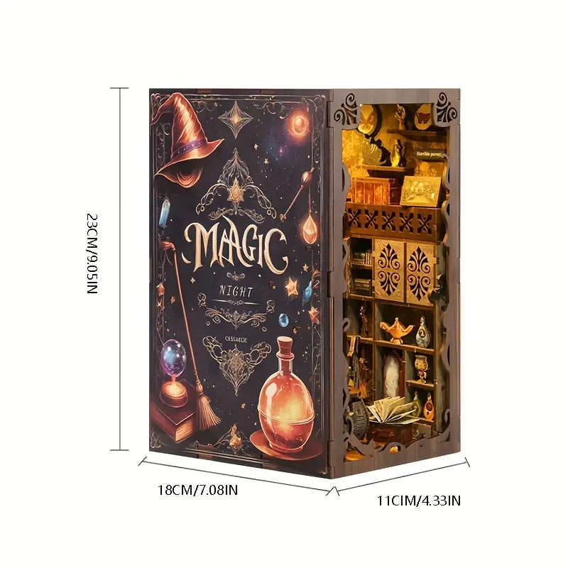 Magic Night Book Nook | Unique 3D Bookshelf Insert for Home Decor & Reading Enthusiasts