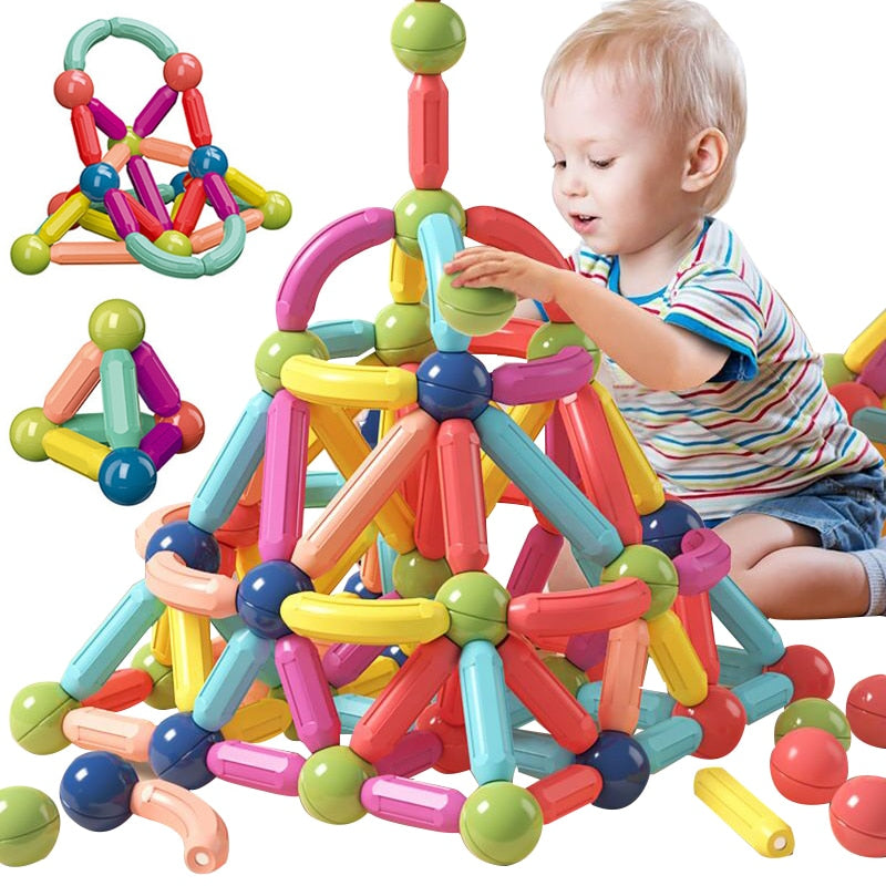 Magnetic Building Sticks Set - Creative Magnet Toys for Kids - STEM Educational Construction Toys for Imaginative Play