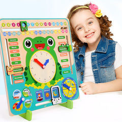 Teaching Learning Clock To Tell Time Analogue  Calendar Interactive Season Weather24 Hours Montessori