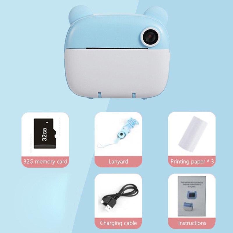 Childrens Instant Print Camera Digital Pink for Preschoolers Childs