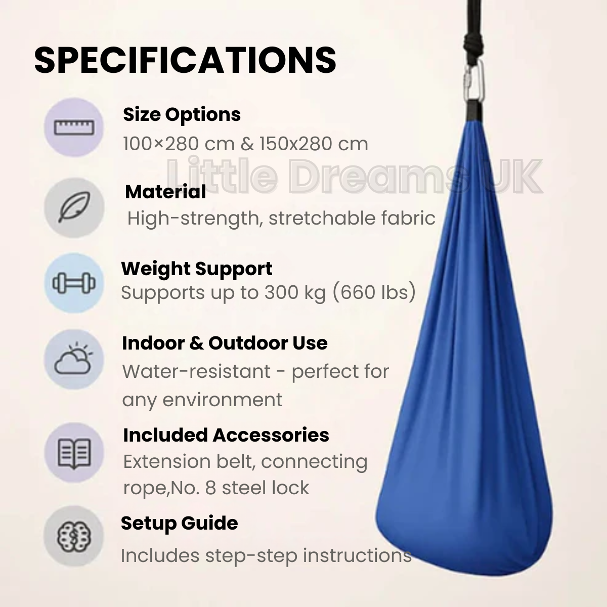 Sensory Swing for Kids & Adults – Indoor & Outdoor Autism Sensory Hammock Swing | Therapy Swing UK