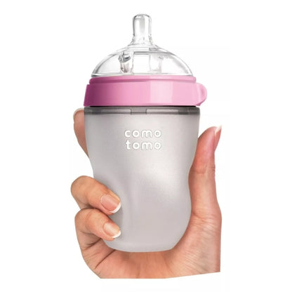 Silicone Baby Bottles – Mimics Breastfeeding for Happy Feeding