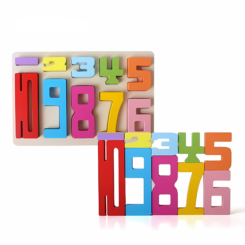 Wooden Number Stacking Blocks | Eco-Friendly, Colorful Learning Aid for Toddlers 3-5 Years