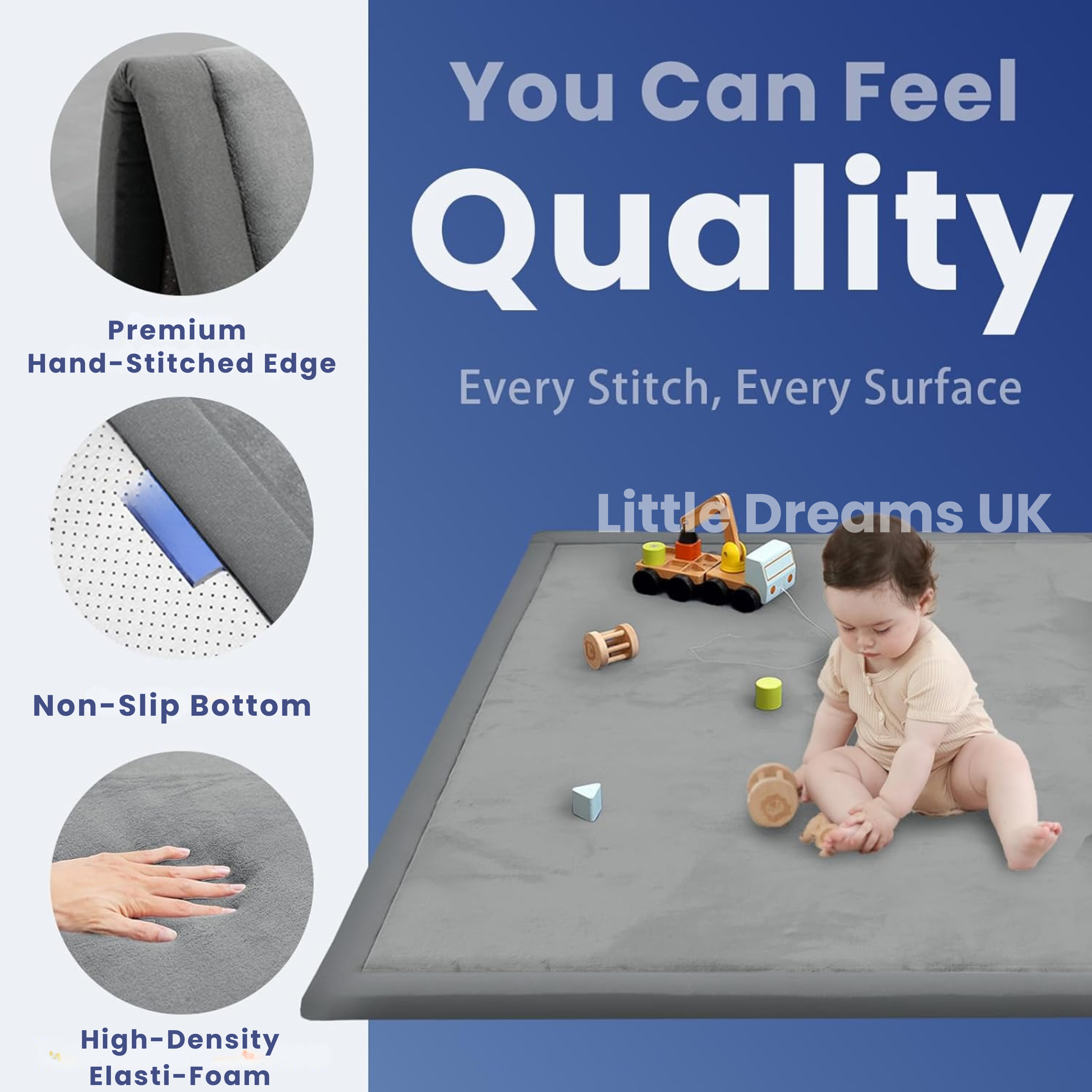 Premium Soft Play Mat | Cozy, Non-Toxic & Ideal for Baby's Adventure Zone