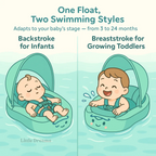 Baby Swim Float with Sunshade Canopy | Safety Buckle, Quick-Drying & Ideal for Infants 3-36 Months