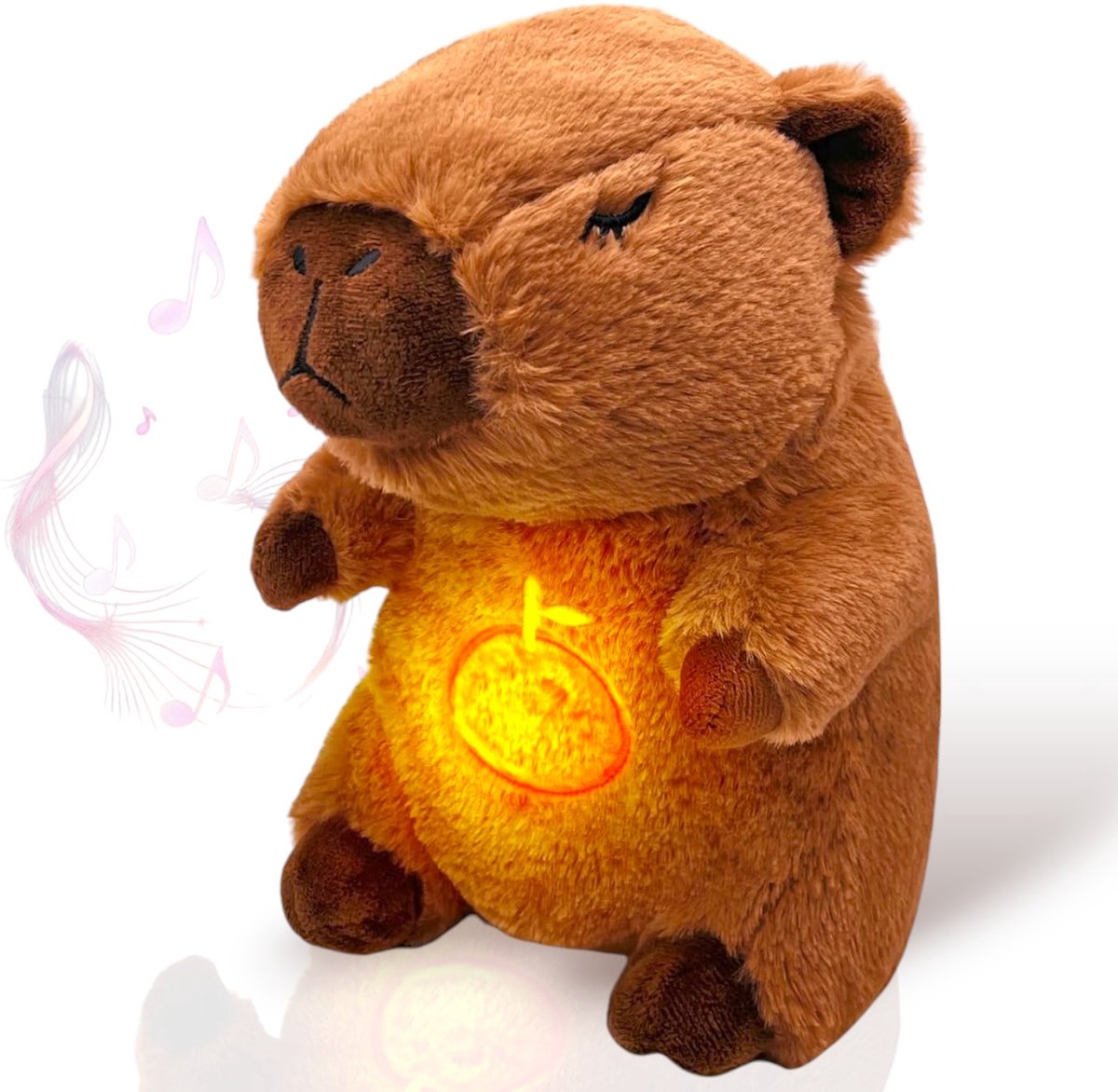Breathing Plush Capybara Toy | Soothing Night Light & Music for Stress Relief and Relaxation