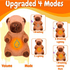 Breathing Plush Capybara Toy | Soothing Night Light & Music for Stress Relief and Relaxation