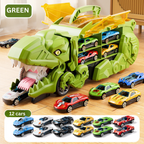 Dinosaur Toy Transporter Truck Playset | 2-in-1 Dino & Car Storage for Boys 3–5 – Includes Mini Cars & Jurassic Figures
