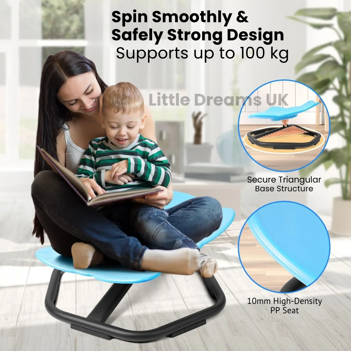 Sensory Spinning Chair – Therapy Sensory Seat for Autism, ADHD & SPD, Kids & Adults | Spinning Sensory Chair UK 360° Swivel Seat