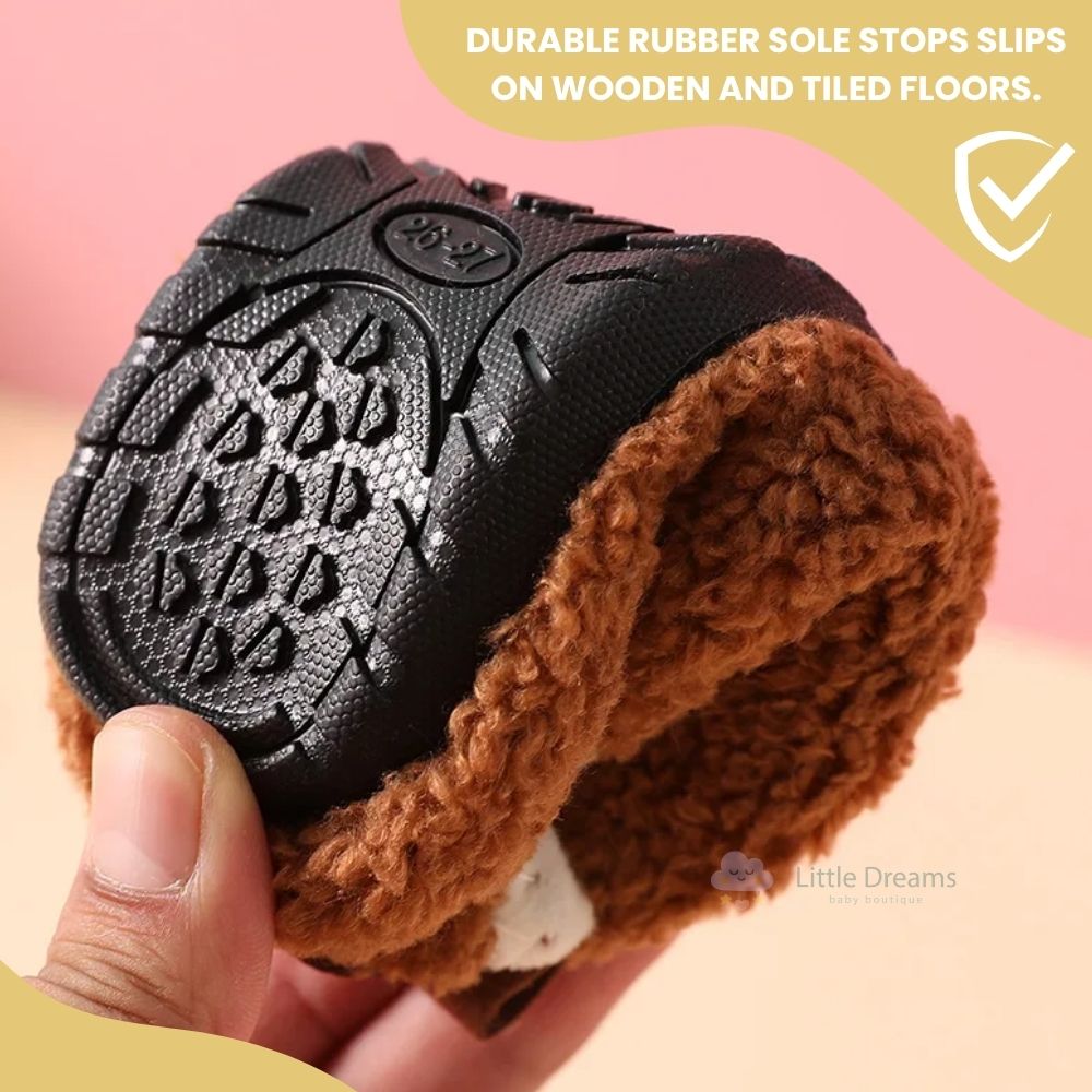 Children's Non-Slip Slippers | Warm Wool Lining & Safe for Home Use, Ideal for Ages 1-7