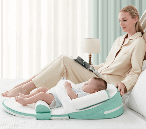 Organic Cotton Baby Lounger | Anti-Roll Sides, Gentle Incline & Portable for Supervised Playtime and Bonding
