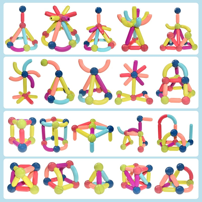 Magnetic Building Sticks Set - Creative Magnet Toys for Kids - STEM Educational Construction Toys for Imaginative Play