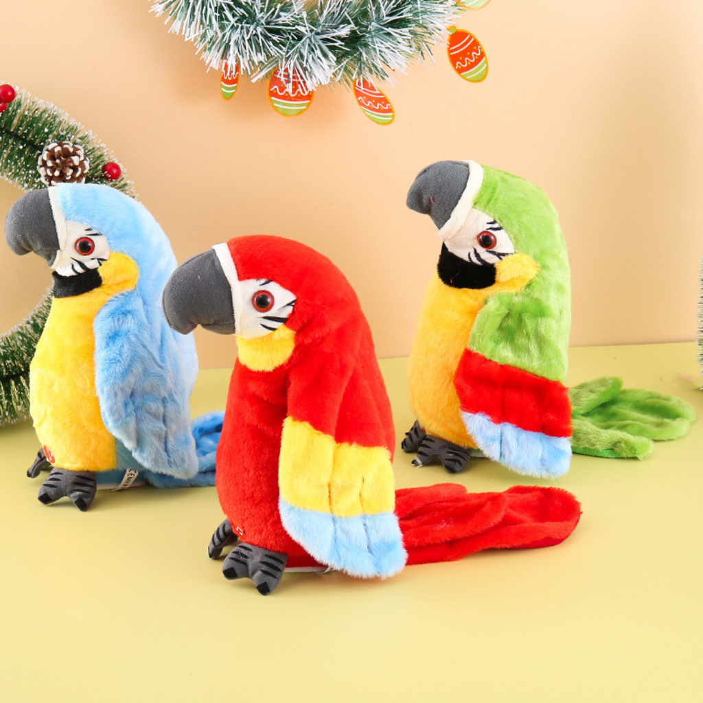 Talking and Music Playing Parrot Kids Toy | Educational, Stress-Relief Plush Companion for Learning and Relaxation