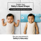 Ergonomic Baby Head Shaping Pillow | Natural Plant Filling, Reversible Design & Year-Round Comfort for Ages 1-3 Years