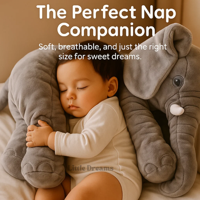 Soft Elephant Cuddle Pillow | Soft, Lightweight & Ideal for Babies and Kids' Naptime and Playtime
