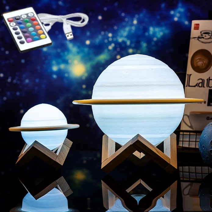 Planet-Themed LED Night Lamp – Colour-Changing Saturn Design for Kids, Bedrooms, and Unique Home Decor Ambience