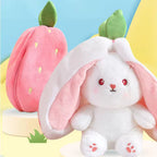 2-in-1 Plush Toy | Super Soft, Hypoallergenic Strawberry Bunny for Kids' Imaginative Play and Cuddles
