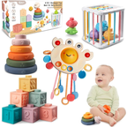 Montessori Baby Sensory Toys Set | 4-in-1 Educational, Safe & Engaging for Infants Aged 6 Months and Older