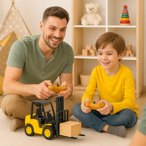 Remote Control Forklift Toy | Realistic Action, Cool Mist Effect & Music for Kids Aged 4-5+ Years