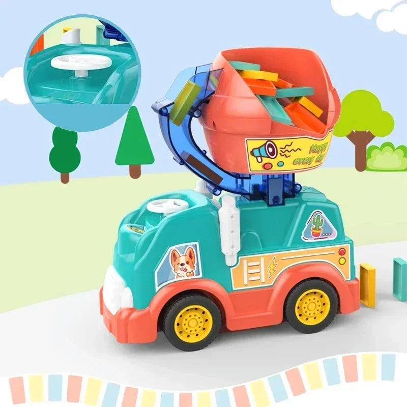PlayfulPinnacle™ | 102 PCS Montessori Domino Truck for Learning & Development | Educational Toy for Kids 3+