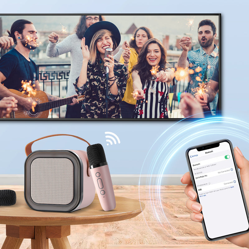 Mini Karaoke Set with Wireless Microphones | Powerful Sound & Fun for Kids' Parties and Family Gatherings