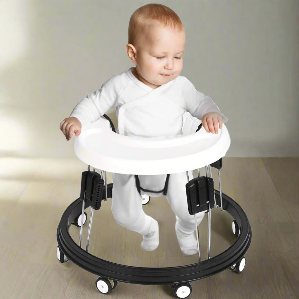 Adjustable Baby Walker with Safety Features and Activity Tray for Infants Learning to Walk