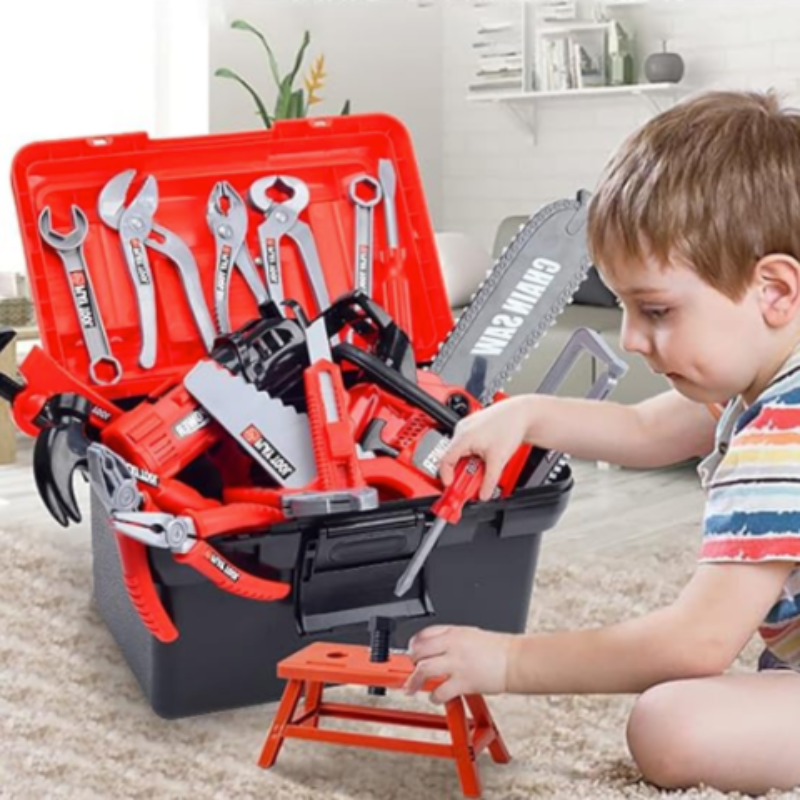 FixitFun Children’s Tool Set – Fun and Educational Wooden Toy Drill Set for Kids
