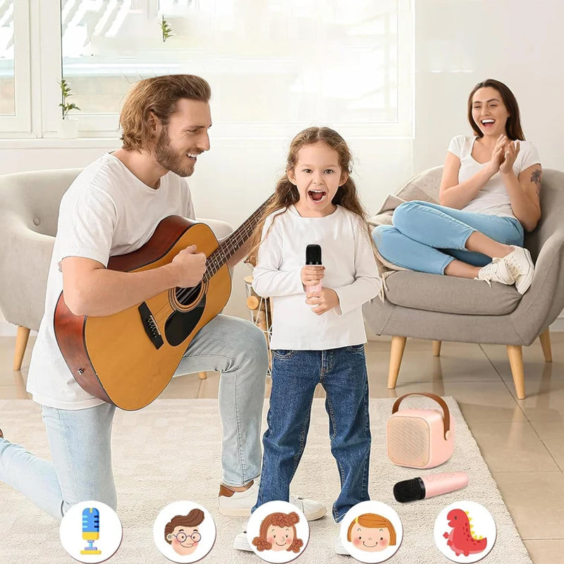 Mini Karaoke Set with Wireless Microphones | Powerful Sound & Fun for Kids' Parties and Family Gatherings