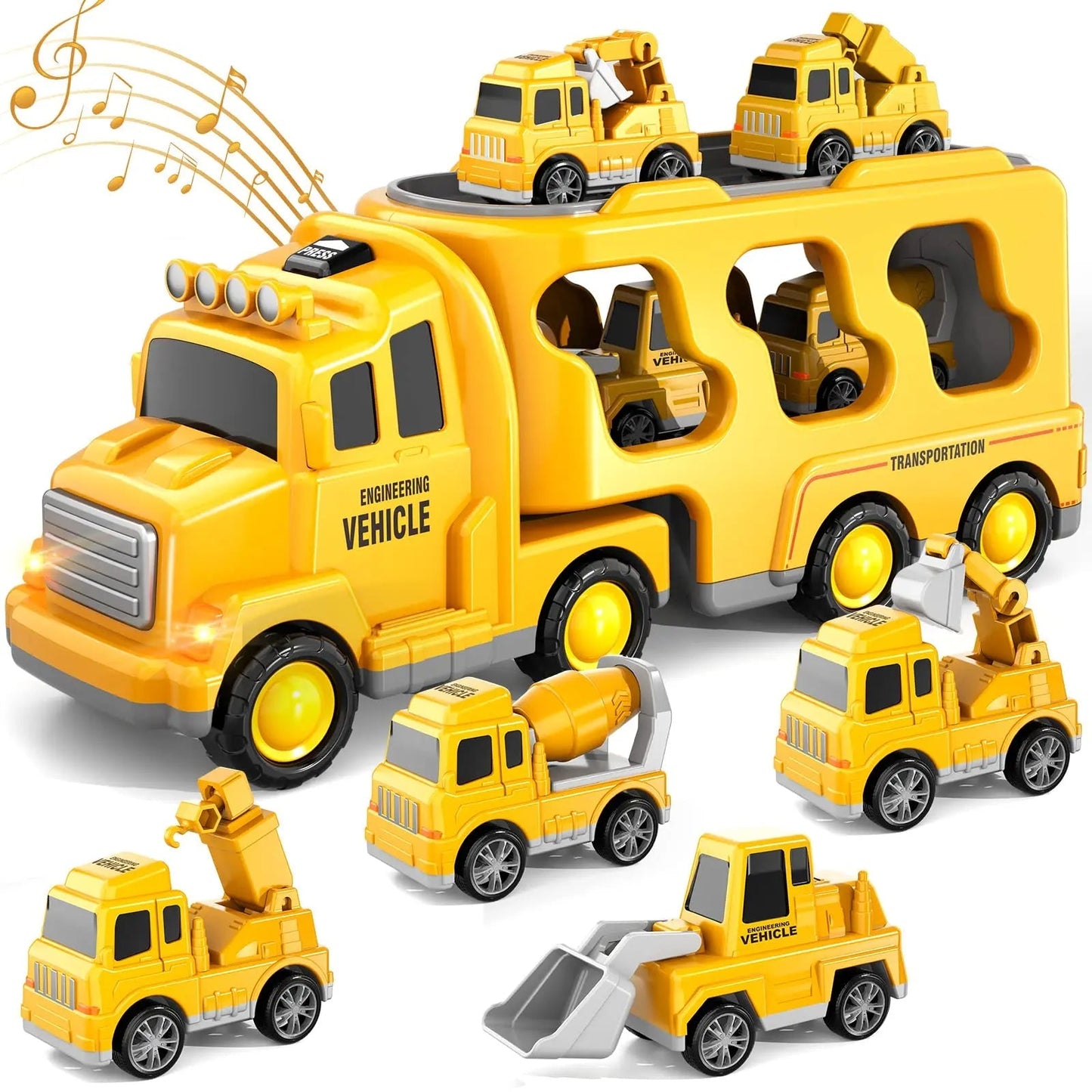 Magic Car City Goods Transporter Toy with Lights and Music for Kids - Interactive Vehicle Playset