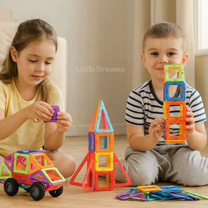 Magnetic Building Blocks - Creative Magnetic Tiles for Kids - STEM Learning Toy - 3D Construction Set