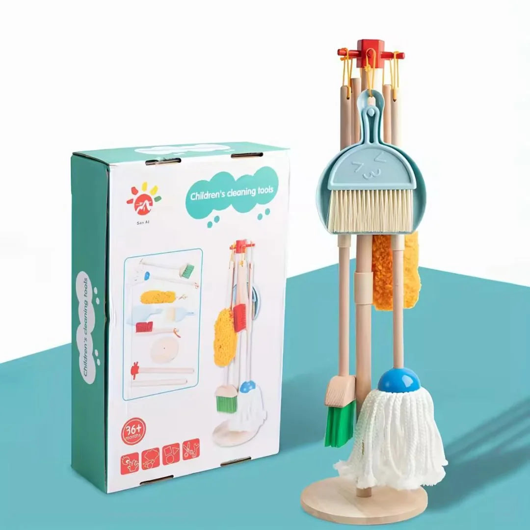 Montessori Wooden Cleaning Set | Durable, Non-Toxic & Ideal for Educational Play and Developing Everyday Skills