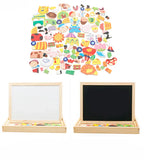 2-in-1 Wooden Drawing Board for Children | Magnetic Whiteboard & Chalkboard | Portable Educational Toy for Creative Play