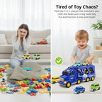 Toy Truck Set with Lights and Sounds | Interactive, Space-Saving Playset for Kids Aged 3+