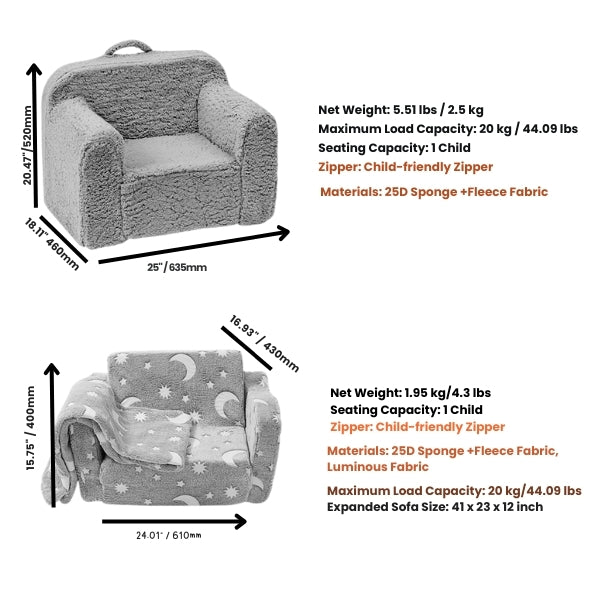 Play Couch Grand | Soft Play Couch for Kids, Light Pink Possum Couch for Comfort