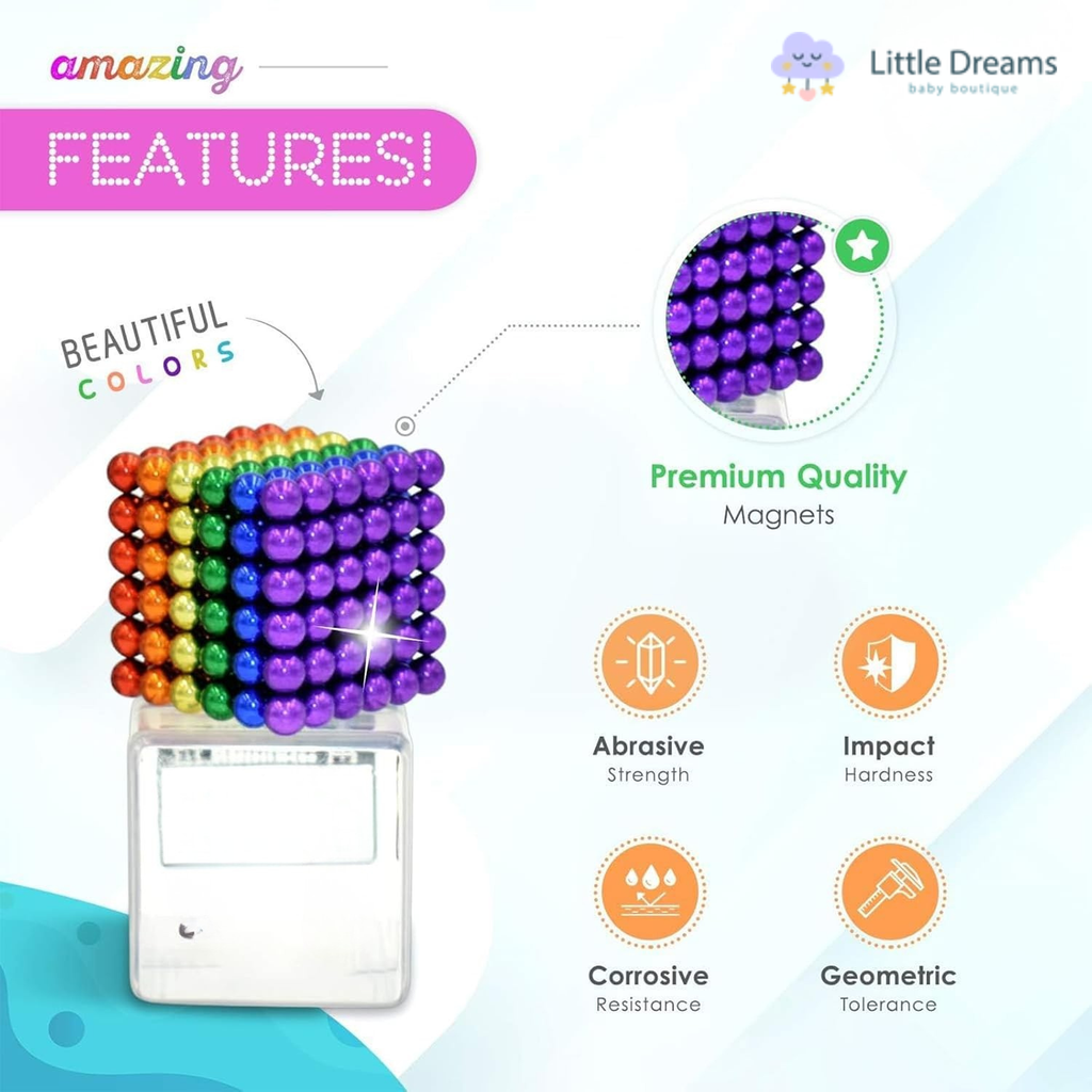 Rainbow Magnetic Play Balls | Safe, Durable & Educational Toy for Creative Development and Fine Motor Skills